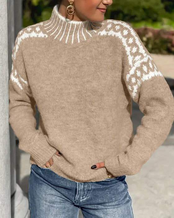 The Selvarine – High-Neck Wool Blend Sweater