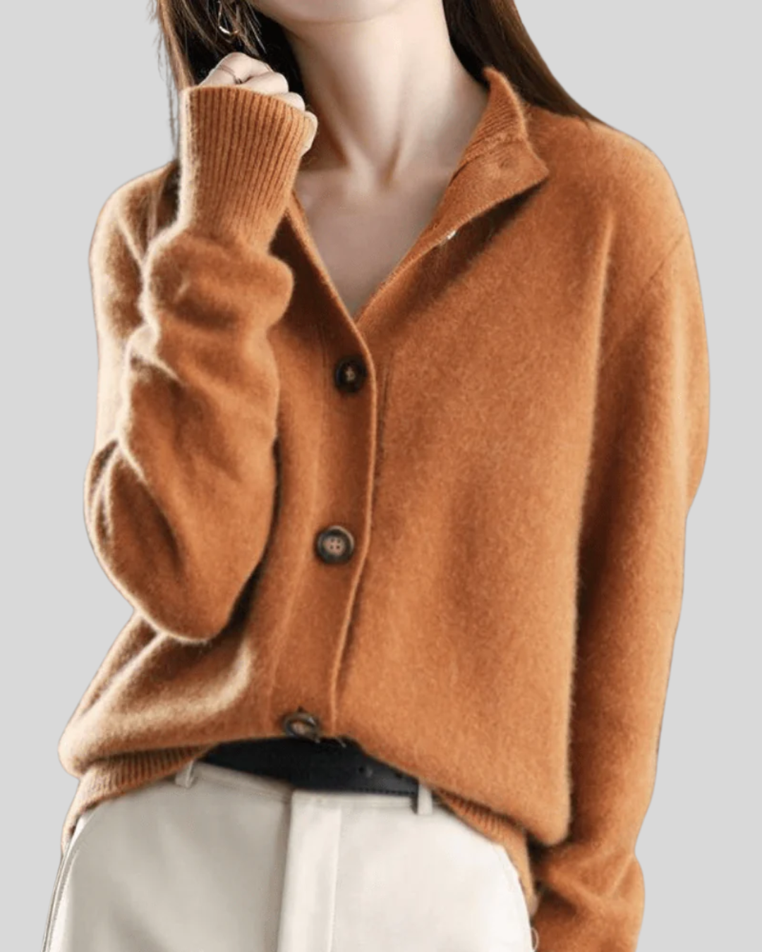 The Aurivane – Retro Cashmere-Blend Cardigan