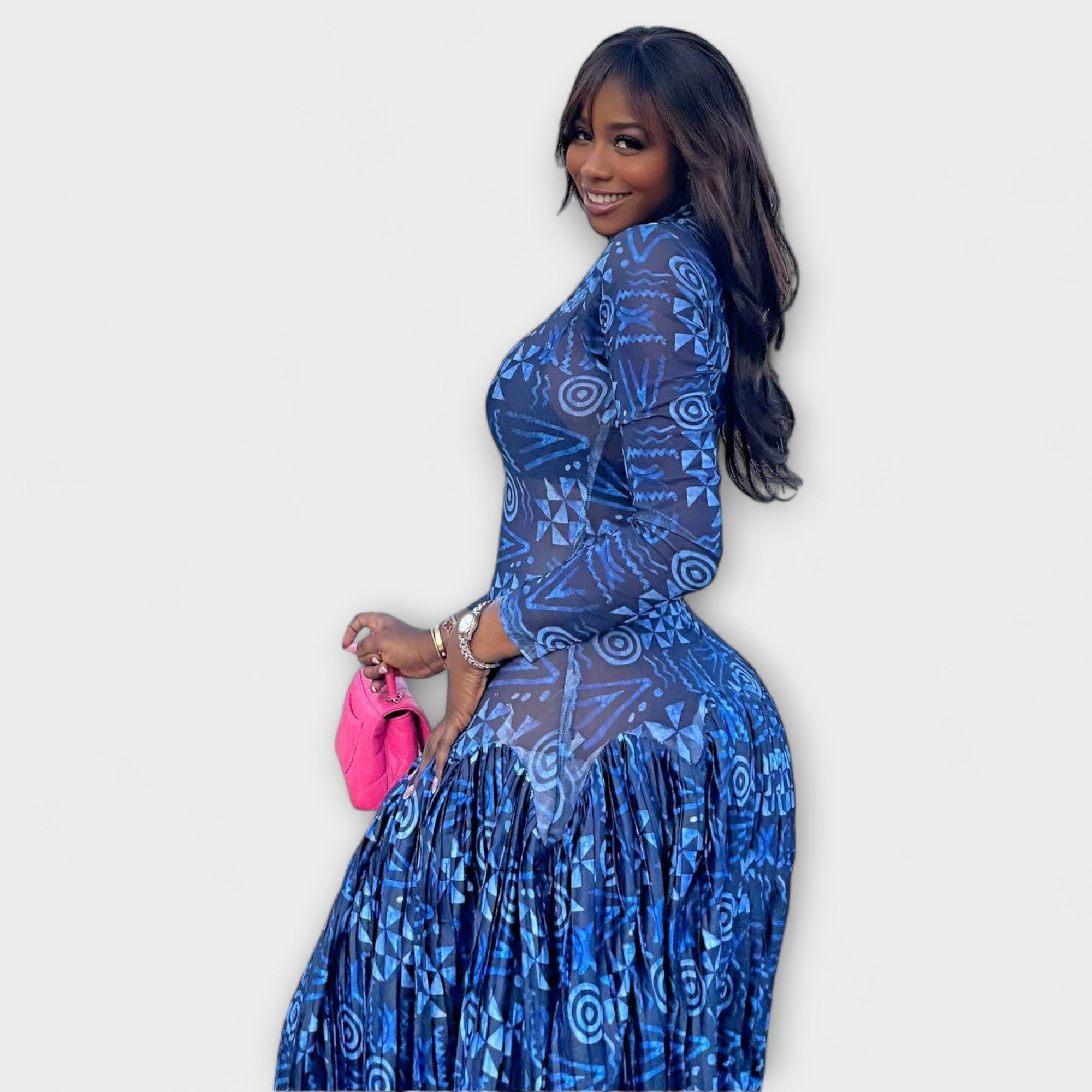 Mia - Maxi Dress with Lily Mesh Design