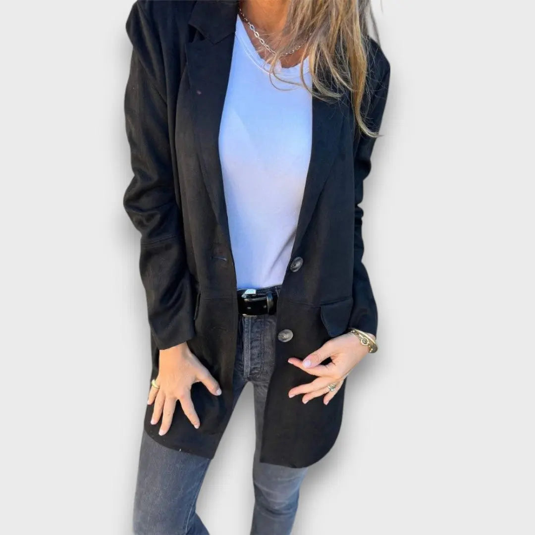 Eloise | Soft Camel Blazer-Cardigan