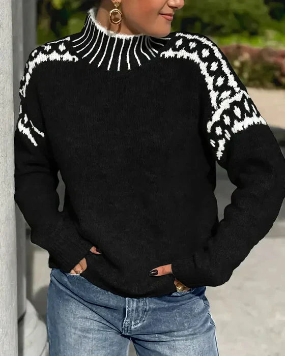 The Selvarine – High-Neck Wool Blend Sweater
