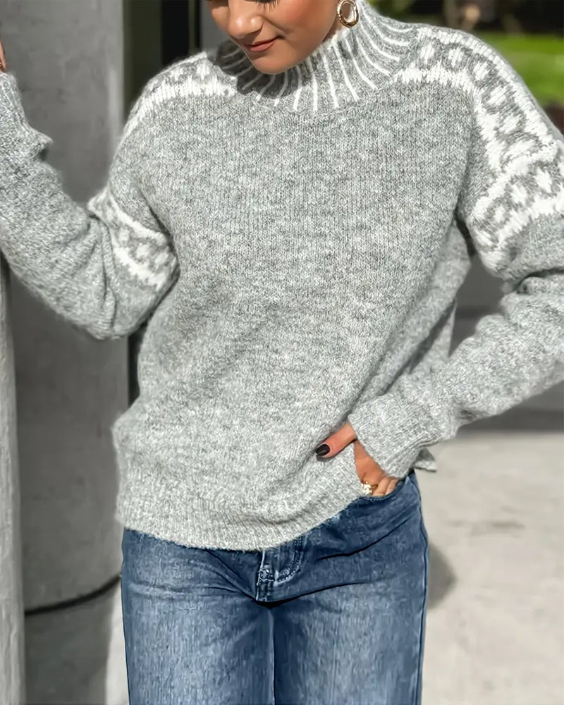 The Selvarine – High-Neck Wool Blend Sweater