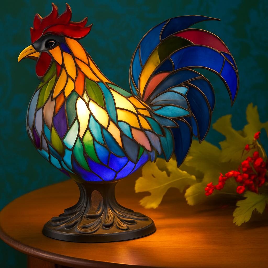 Cocotte – Colorful Magic Glass Rooster Lamp