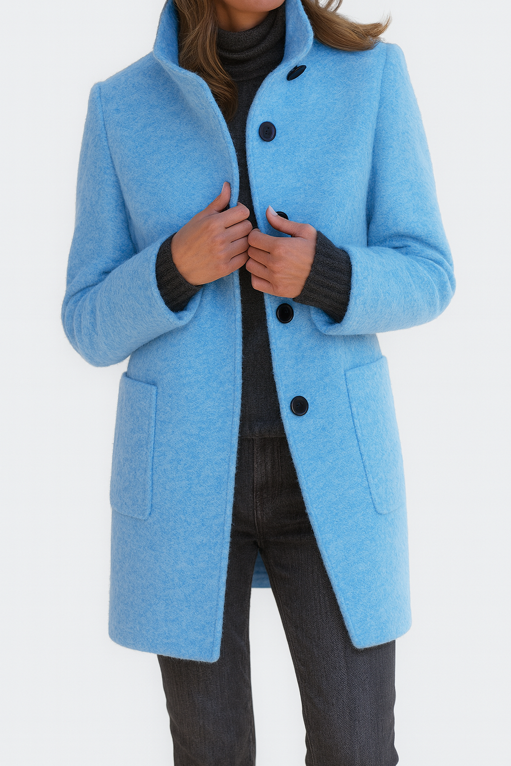LIDIA | Jacket with High Collar Made of Wool Blend
