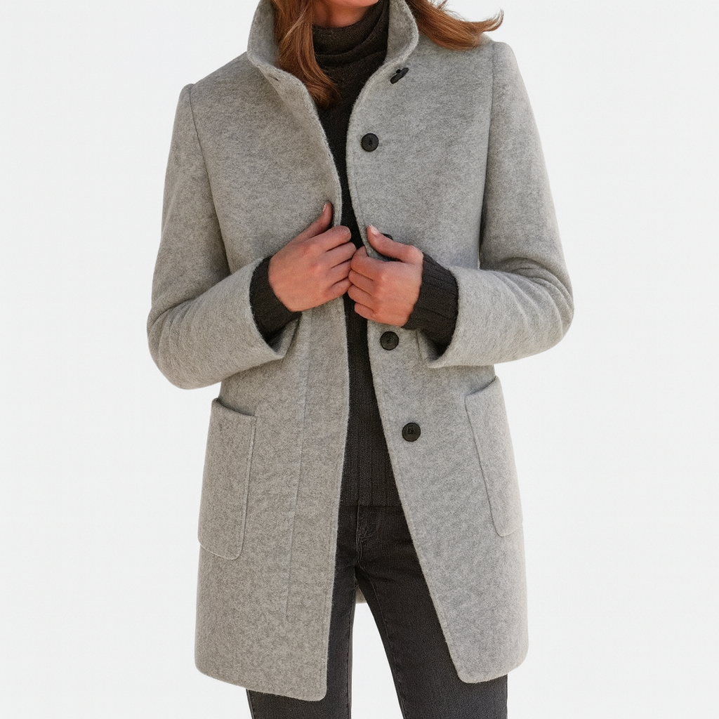 LIDIA | Jacket with High Collar Made of Wool Blend