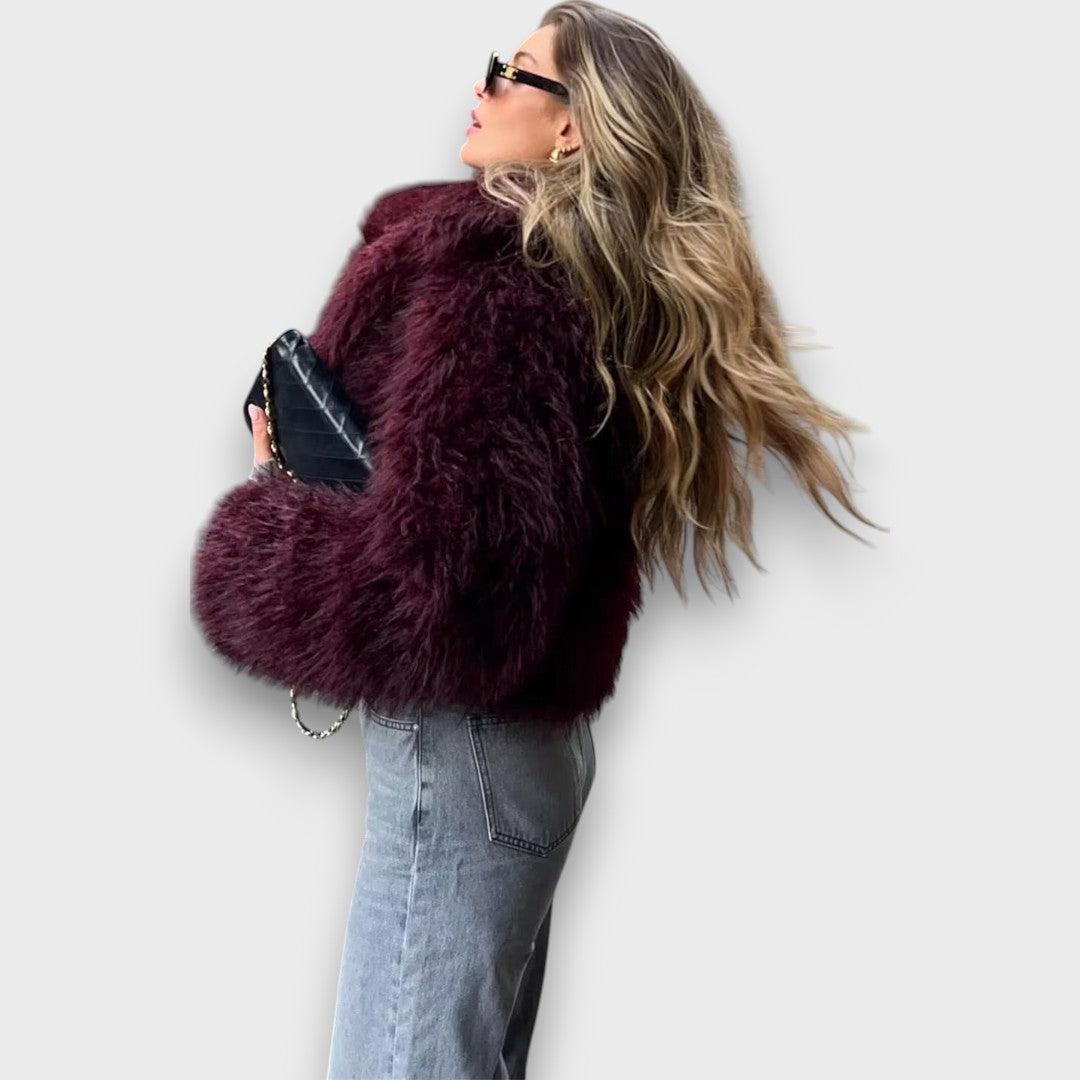 Mile | Luxury Eco-Fur In Deep Bordeaux
