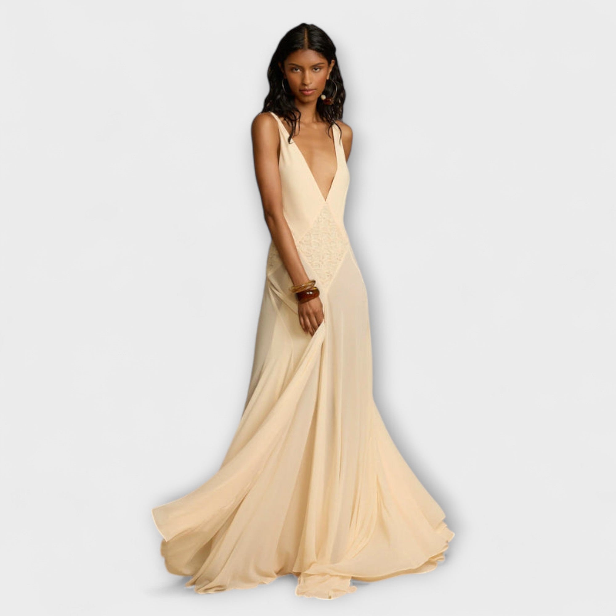 Lavinia - Maxi Dress with Deep V-Neck