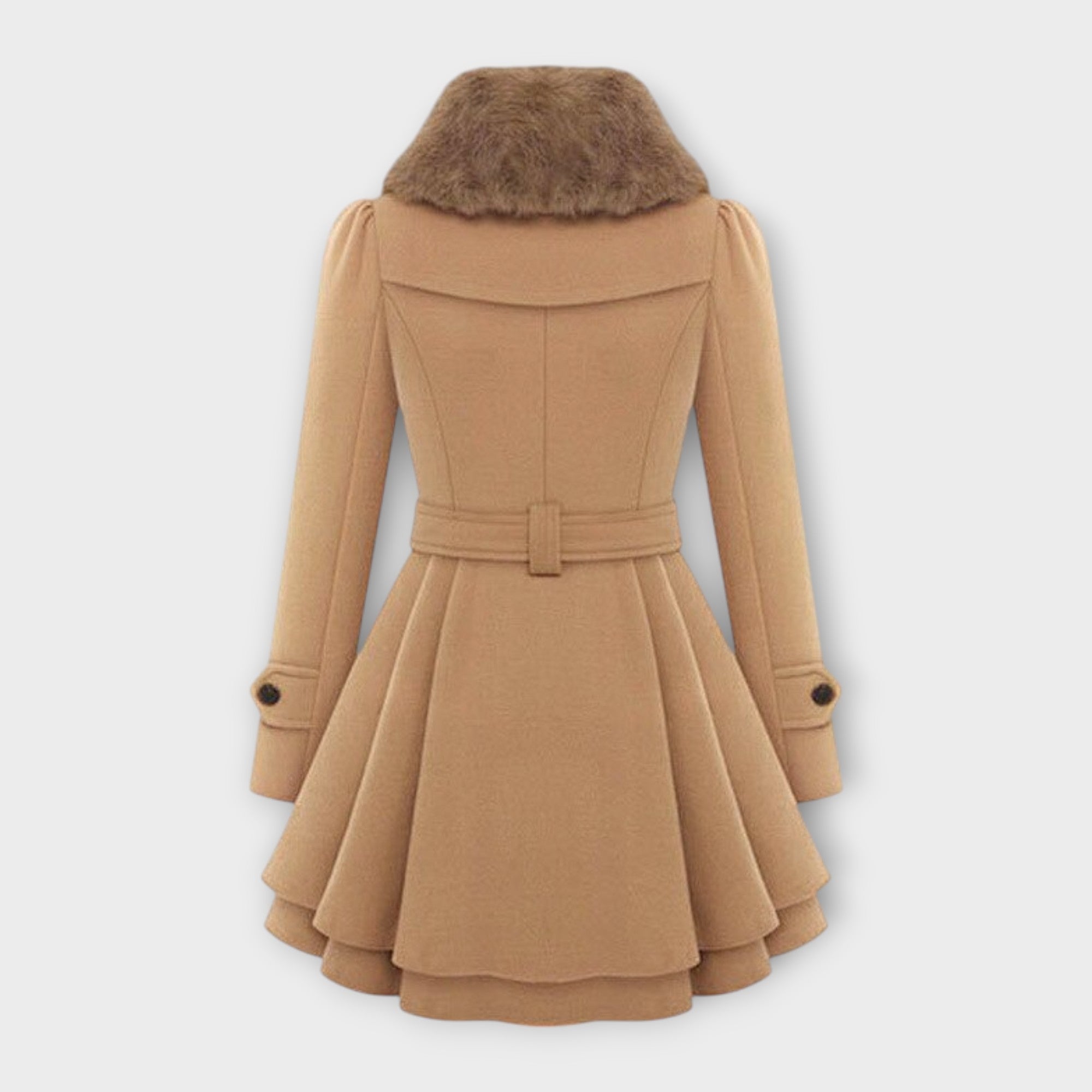 Elivara | Elegant Coat with Fur Collar
