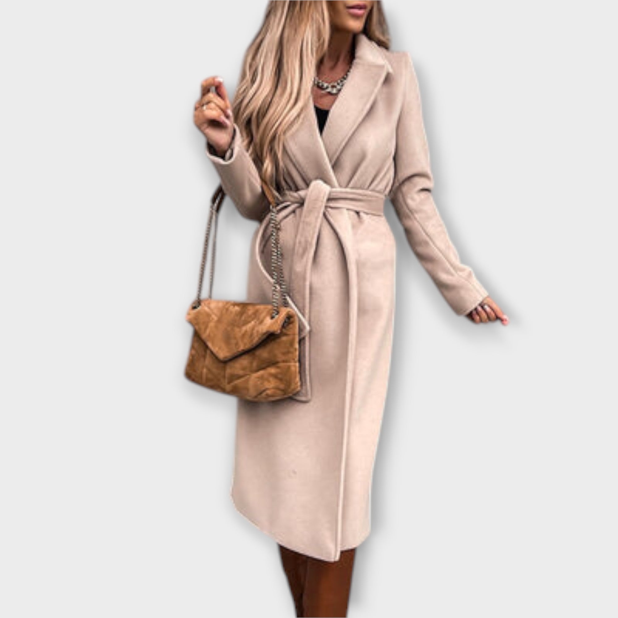 Eliza – Elegant Long Coat with Bows