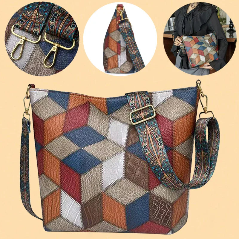 Zavelli™ | Mosaic Leather Handbag