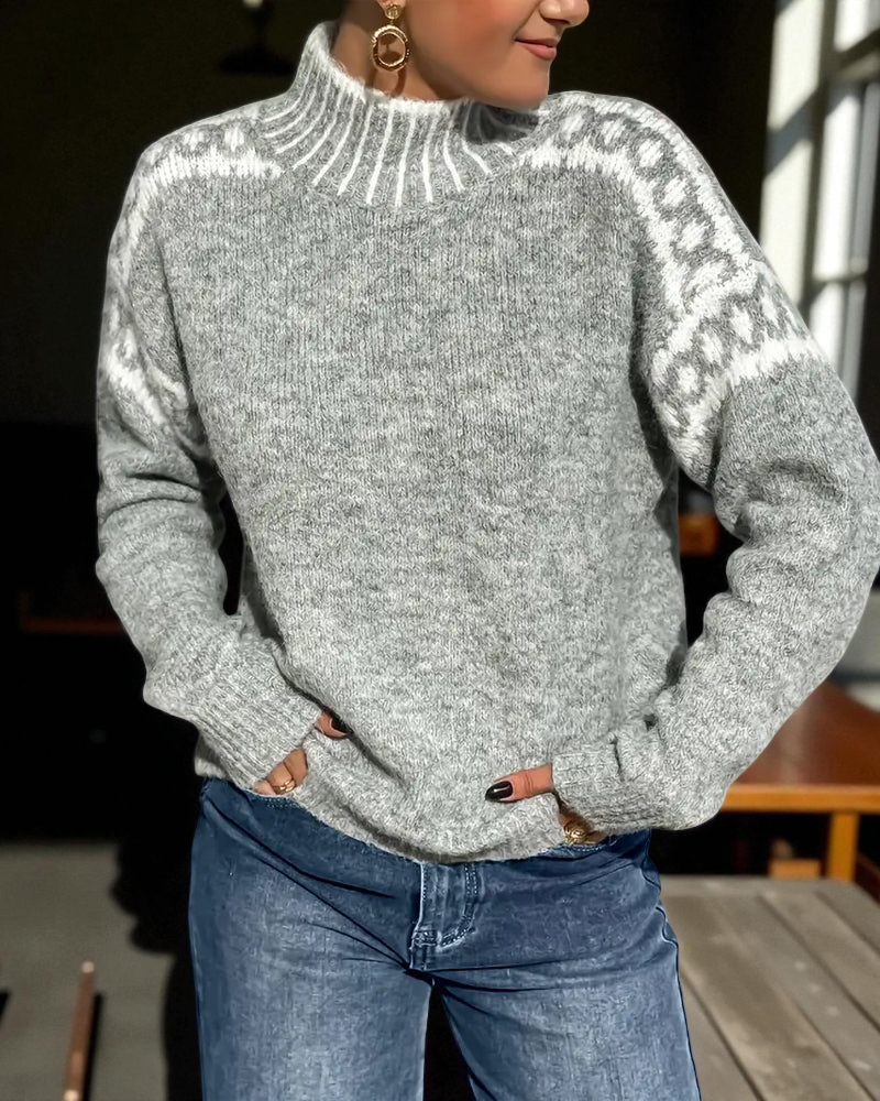 The Selvarine – High-Neck Wool Blend Sweater