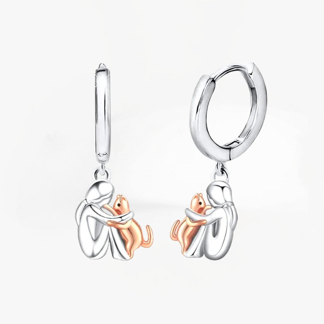 Lila & Rose | Round Closure Cat Embrace Earrings